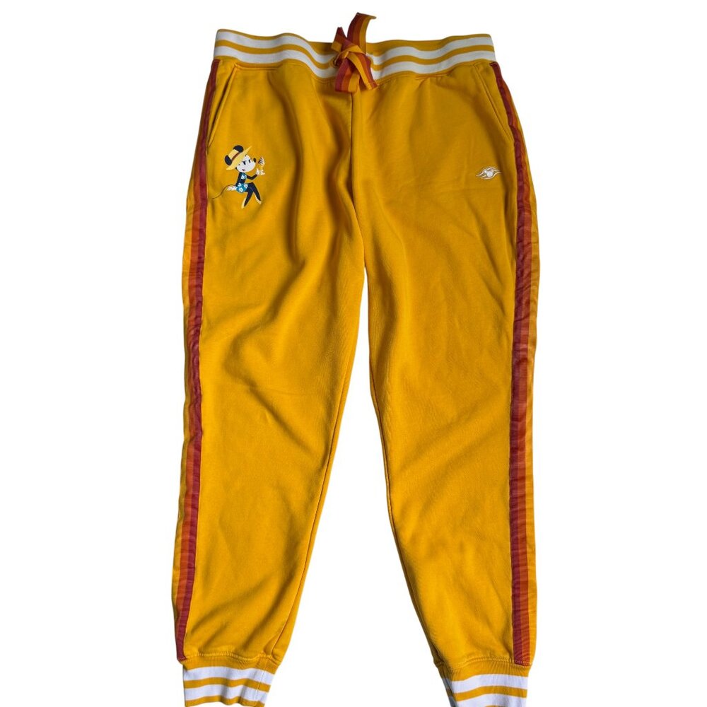 Disney Cruise Line Minnie Mouse Mustard Yellow Joggers / Sweatpants - XL